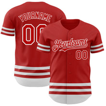 Laden Sie das Bild in den Galerie-Viewer, Custom Red White Line Authentic Baseball Jersey
