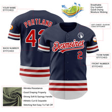 Load image into Gallery viewer, Custom Navy Red-White Line Authentic Baseball Jersey
