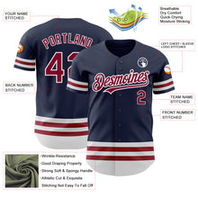 Load image into Gallery viewer, Custom Navy Maroon-White Line Authentic Baseball Jersey

