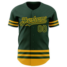 Laden Sie das Bild in den Galerie-Viewer, Custom Green Gold Line Authentic Baseball Jersey
