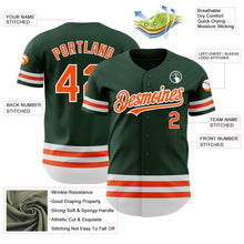 Laden Sie das Bild in den Galerie-Viewer, Custom Green Orange-White Line Authentic Baseball Jersey
