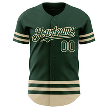 Laden Sie das Bild in den Galerie-Viewer, Custom Green Cream Line Authentic Baseball Jersey
