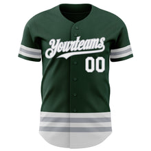Laden Sie das Bild in den Galerie-Viewer, Custom Green White-Gray Line Authentic Baseball Jersey
