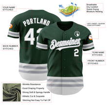 Load image into Gallery viewer, Custom Green White-Gray Line Authentic Baseball Jersey
