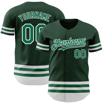 Custom Green Kelly Green-White Line Authentic Baseball Jersey