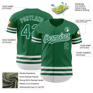 Custom Kelly Green White Line Authentic Baseball Jersey