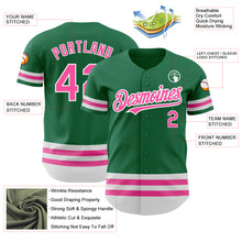 Laden Sie das Bild in den Galerie-Viewer, Custom Kelly Green Pink-White Line Authentic Baseball Jersey
