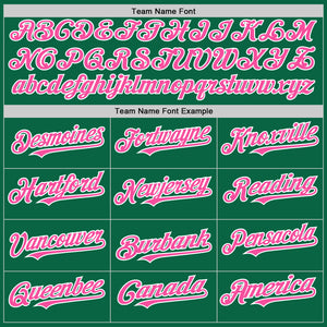 Custom Kelly Green Pink-White Line Authentic Baseball Jersey