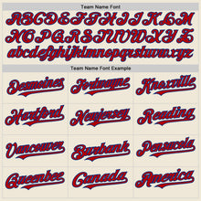 Laden Sie das Bild in den Galerie-Viewer, Custom Cream Red-Royal Line Authentic Baseball Jersey
