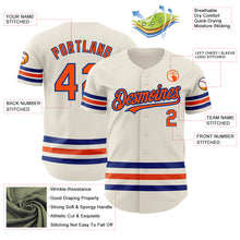 Load image into Gallery viewer, Custom Cream Orange-Royal Line Authentic Baseball Jersey

