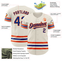 Laden Sie das Bild in den Galerie-Viewer, Custom Cream Royal-Orange Line Authentic Baseball Jersey
