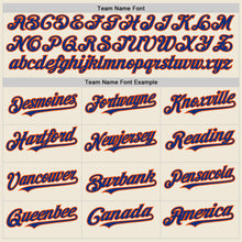 Load image into Gallery viewer, Custom Cream Royal-Orange Line Authentic Baseball Jersey
