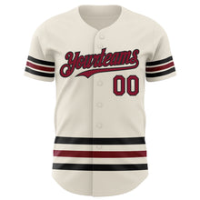 Load image into Gallery viewer, Custom Cream Crimson-Black Line Authentic Baseball Jersey
