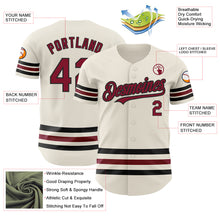 Load image into Gallery viewer, Custom Cream Crimson-Black Line Authentic Baseball Jersey
