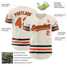 Laden Sie das Bild in den Galerie-Viewer, Custom Cream Orange-Black Line Authentic Baseball Jersey
