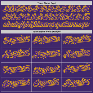 Custom Purple Gold Line Authentic Baseball Jersey