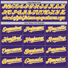Laden Sie das Bild in den Galerie-Viewer, Custom Purple Gold-White Line Authentic Baseball Jersey
