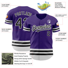 Load image into Gallery viewer, Custom Purple Black-White Line Authentic Baseball Jersey
