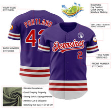 Laden Sie das Bild in den Galerie-Viewer, Custom Purple Red-White Line Authentic Baseball Jersey
