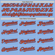 Load image into Gallery viewer, Custom Light Blue Orange-Royal Line Authentic Baseball Jersey
