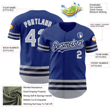 Load image into Gallery viewer, Custom Royal Gray-Navy Line Authentic Baseball Jersey
