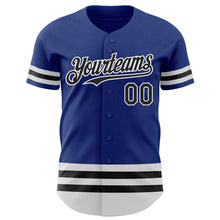 Load image into Gallery viewer, Custom Royal Black-White Line Authentic Baseball Jersey
