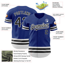 Load image into Gallery viewer, Custom Royal Black-White Line Authentic Baseball Jersey
