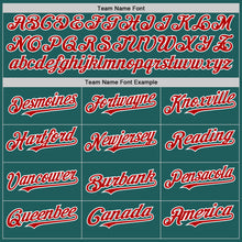 Load image into Gallery viewer, Custom Teal Red-White Line Authentic Baseball Jersey
