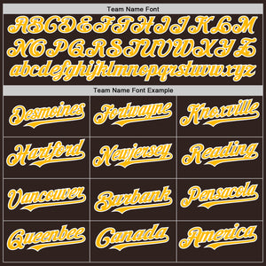 Custom Brown Gold-White Line Authentic Baseball Jersey