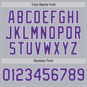 Custom Gray Purple-White Line Authentic Baseball Jersey