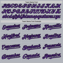 Laden Sie das Bild in den Galerie-Viewer, Custom Gray Purple-Black Line Authentic Baseball Jersey
