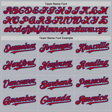 Laden Sie das Bild in den Galerie-Viewer, Custom Gray Red-Royal Line Authentic Baseball Jersey
