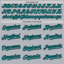 Laden Sie das Bild in den Galerie-Viewer, Custom Gray Teal-Black Line Authentic Baseball Jersey
