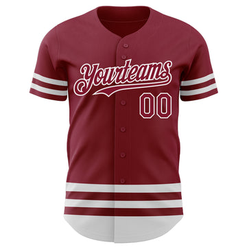 Custom Crimson White Line Authentic Baseball Jersey