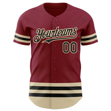 Laden Sie das Bild in den Galerie-Viewer, Custom Crimson Black-Cream Line Authentic Baseball Jersey
