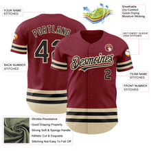 Laden Sie das Bild in den Galerie-Viewer, Custom Crimson Black-Cream Line Authentic Baseball Jersey
