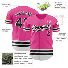Laden Sie das Bild in den Galerie-Viewer, Custom Pink Black-White Line Authentic Baseball Jersey

