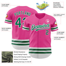 Load image into Gallery viewer, Custom Pink Kelly Green-White Line Authentic Baseball Jersey
