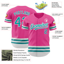 Load image into Gallery viewer, Custom Pink Teal-White Line Authentic Baseball Jersey
