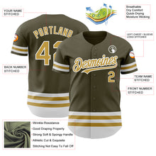 Laden Sie das Bild in den Galerie-Viewer, Custom Olive Old Gold-White Line Authentic Salute To Service Baseball Jersey
