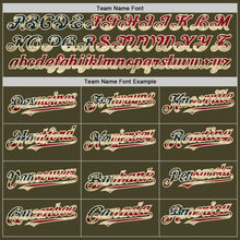 Laden Sie das Bild in den Galerie-Viewer, Custom Olive Vintage USA Flag Cream-Maroon Line Authentic Salute To Service Baseball Jersey
