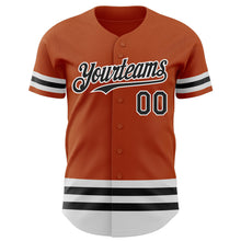 Laden Sie das Bild in den Galerie-Viewer, Custom Texas Orange Black-White Line Authentic Baseball Jersey

