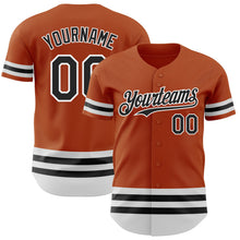 Laden Sie das Bild in den Galerie-Viewer, Custom Texas Orange Black-White Line Authentic Baseball Jersey
