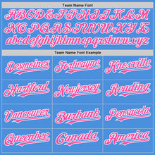 Load image into Gallery viewer, Custom Electric Blue Pink-White Line Authentic Baseball Jersey
