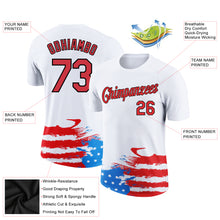 Charger l&#39;image dans la galerie, Custom White Red-Black 3D American Flag Patriotic Performance T-Shirt
