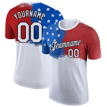 Laden Sie das Bild in den Galerie-Viewer, Custom White Red Royal-Black 3D American Flag Patriotic Performance T-Shirt
