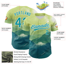 Load image into Gallery viewer, Custom Green Teal-White 3D Pattern Design Watercolor Mountains Authentic Baseball Jersey
