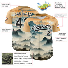 Laden Sie das Bild in den Galerie-Viewer, Custom White Black 3D Pattern Design Mountains Landscape Authentic Baseball Jersey
