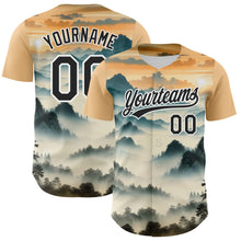 Laden Sie das Bild in den Galerie-Viewer, Custom White Black 3D Pattern Design Mountains Landscape Authentic Baseball Jersey
