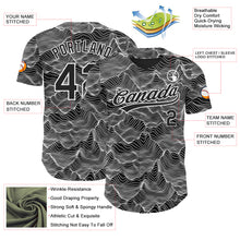 Laden Sie das Bild in den Galerie-Viewer, Custom Black White 3D Pattern Design Abstract Mountains Authentic Baseball Jersey
